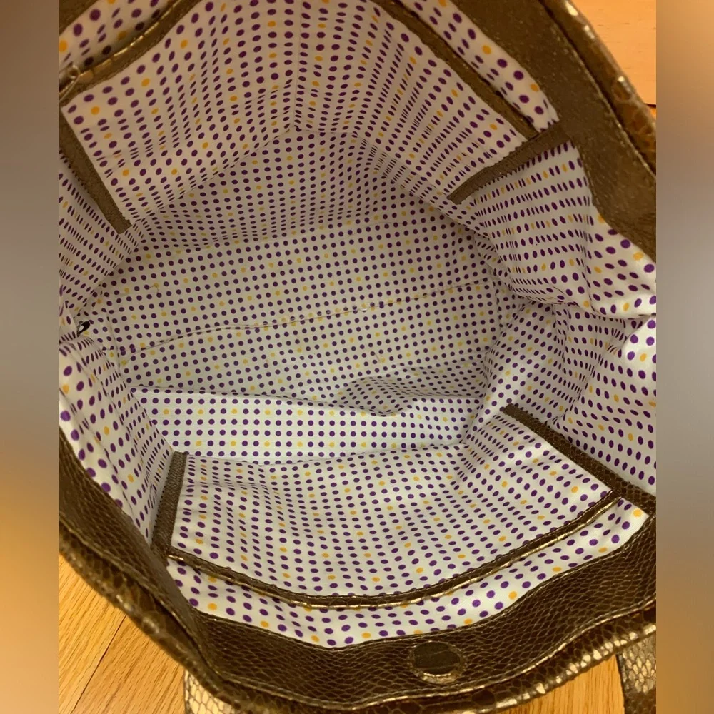 Kate Spade Metallic Bronze Snakeskin Tote Bag